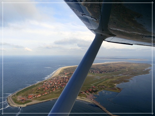 Baltrum von oben aus einem Flugzeug fotografiert